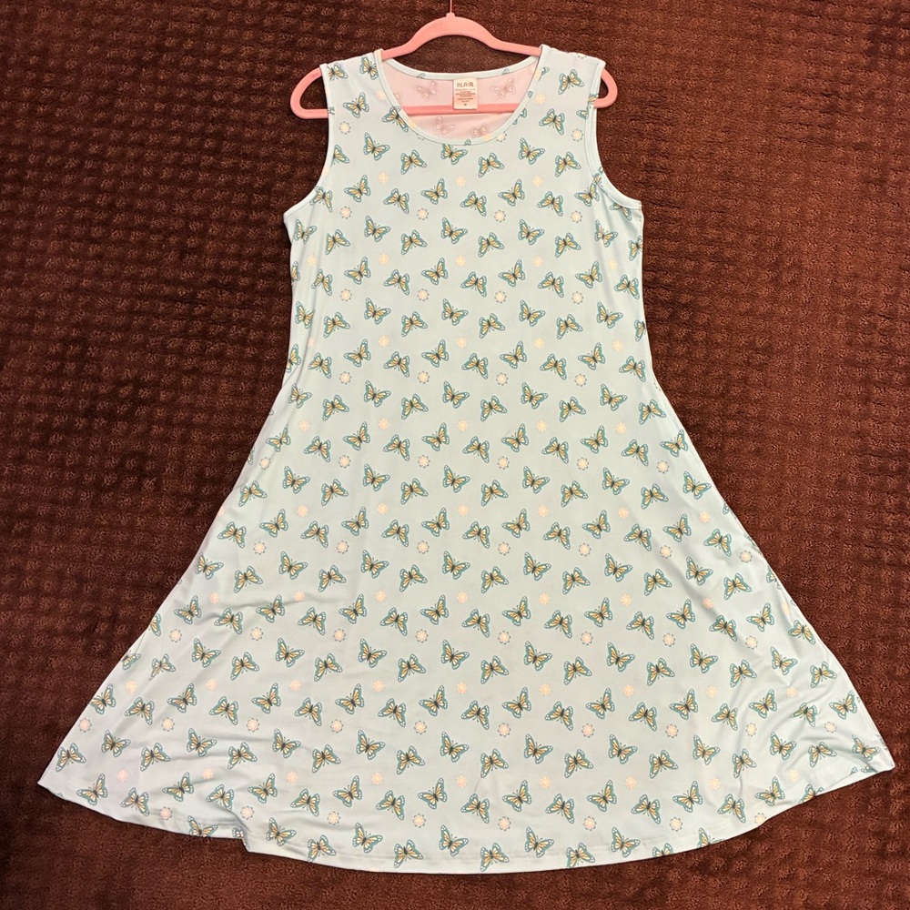 Y2K Blair Pale Blue Dress with Yellow Butterfly And White Flower Accents - Picture 5 of 9
